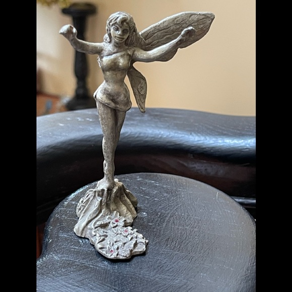 4” Tall 1981 Gallo Pewter Fairy Faerie Pixie Figurine Crystal - Picture 1 of 13